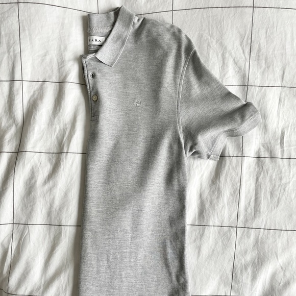Zara Man Grey Polo Shirt Size M - Picture 3 of 6
